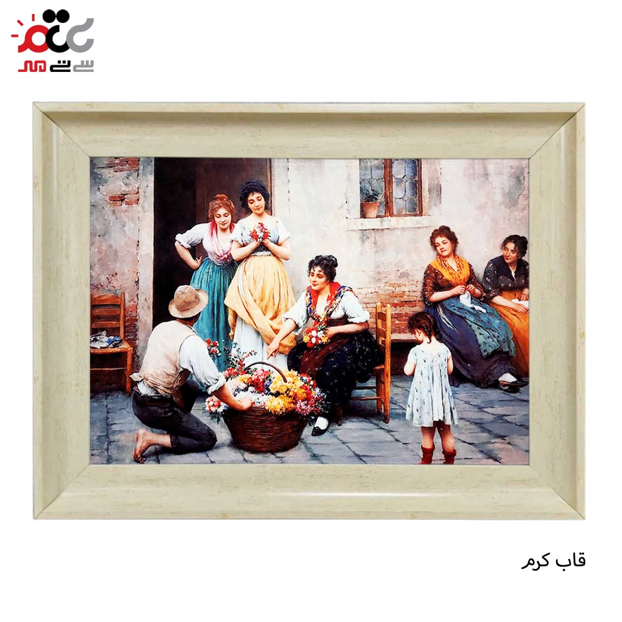 تابلو فرش چاپی طرح دهکده کد 11010 سایز 50×35 سانتی متری