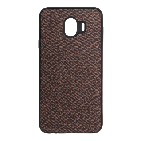 قاب طرح پارچه لوگودار Samsung Galaxy J4 / J400 - قهوه ای