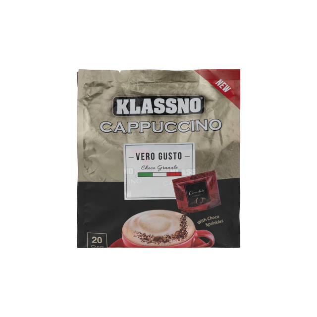 پودر کاپوچینو با پودر شکلات وروگوستو کلاسنو 25 گرمی بسته 20 عددی