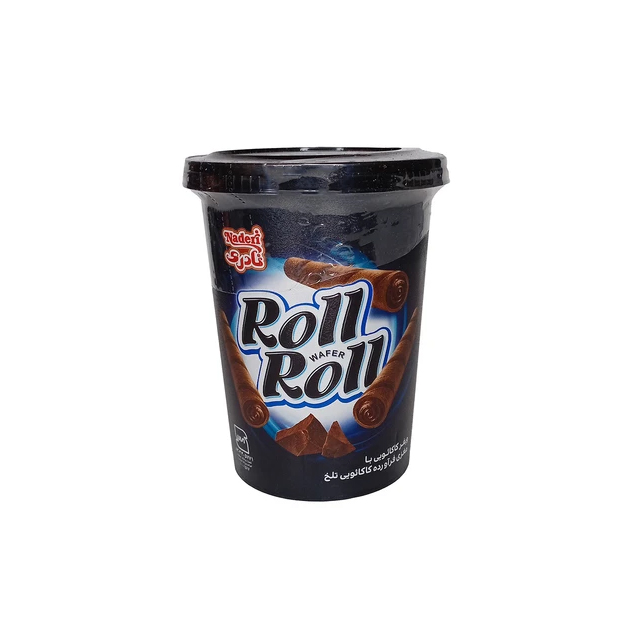 خرید ویفر رول رول کاکائو تلخ نادری 175 گرمی
