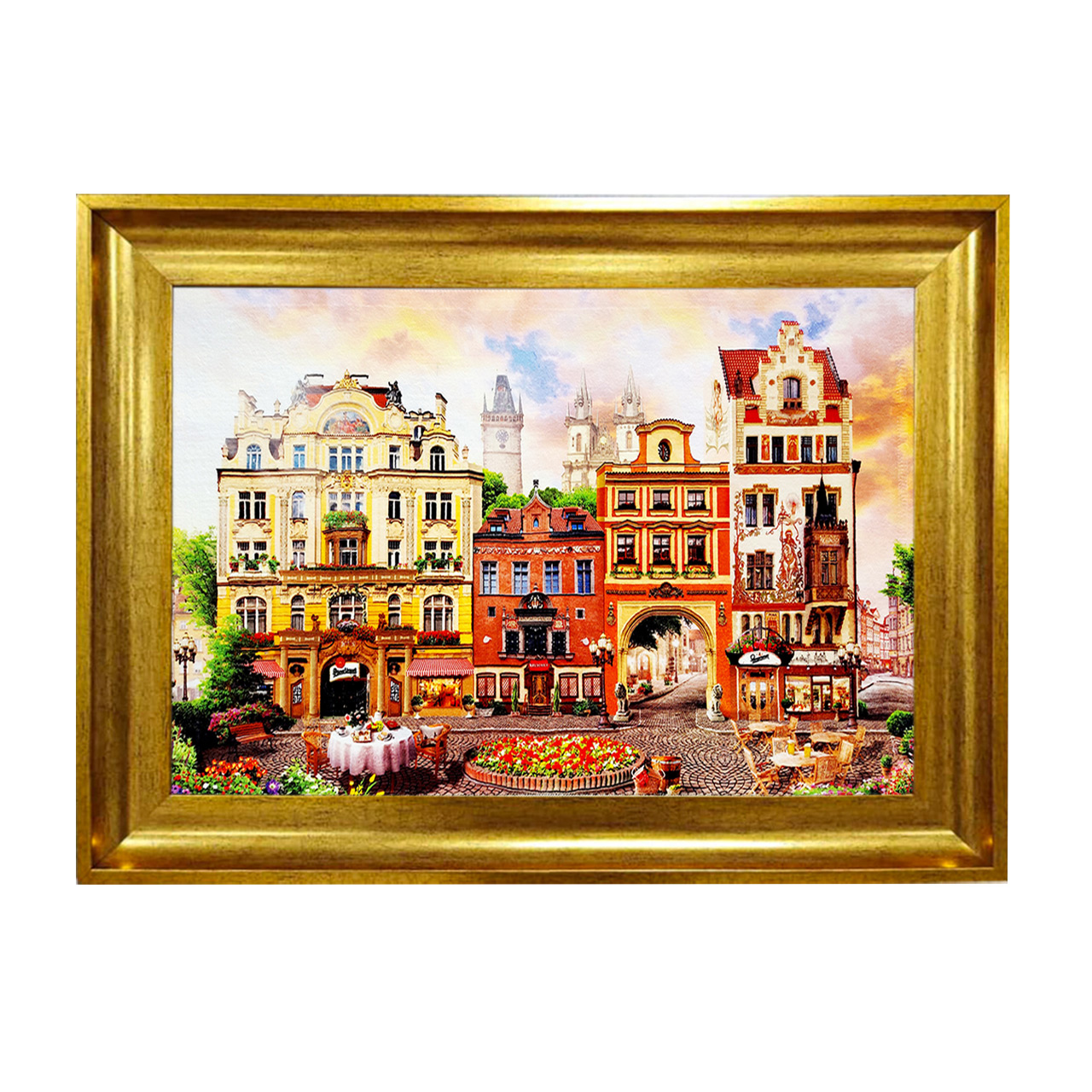 تابلو فرش چاپی طرح شهر کد 10071 سایز 50×50 سانتی متری