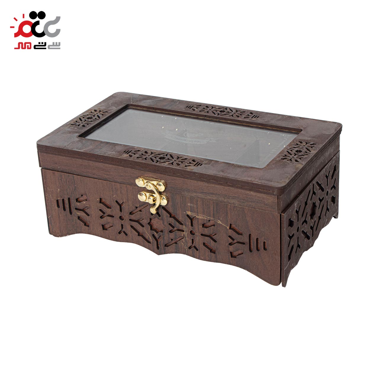 باکس چای چوبی مدل درب شیشه ای