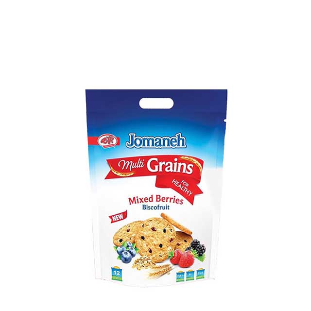 بیسکوییت  چند غله با تکه های میوه جمانه 420 گرمی
