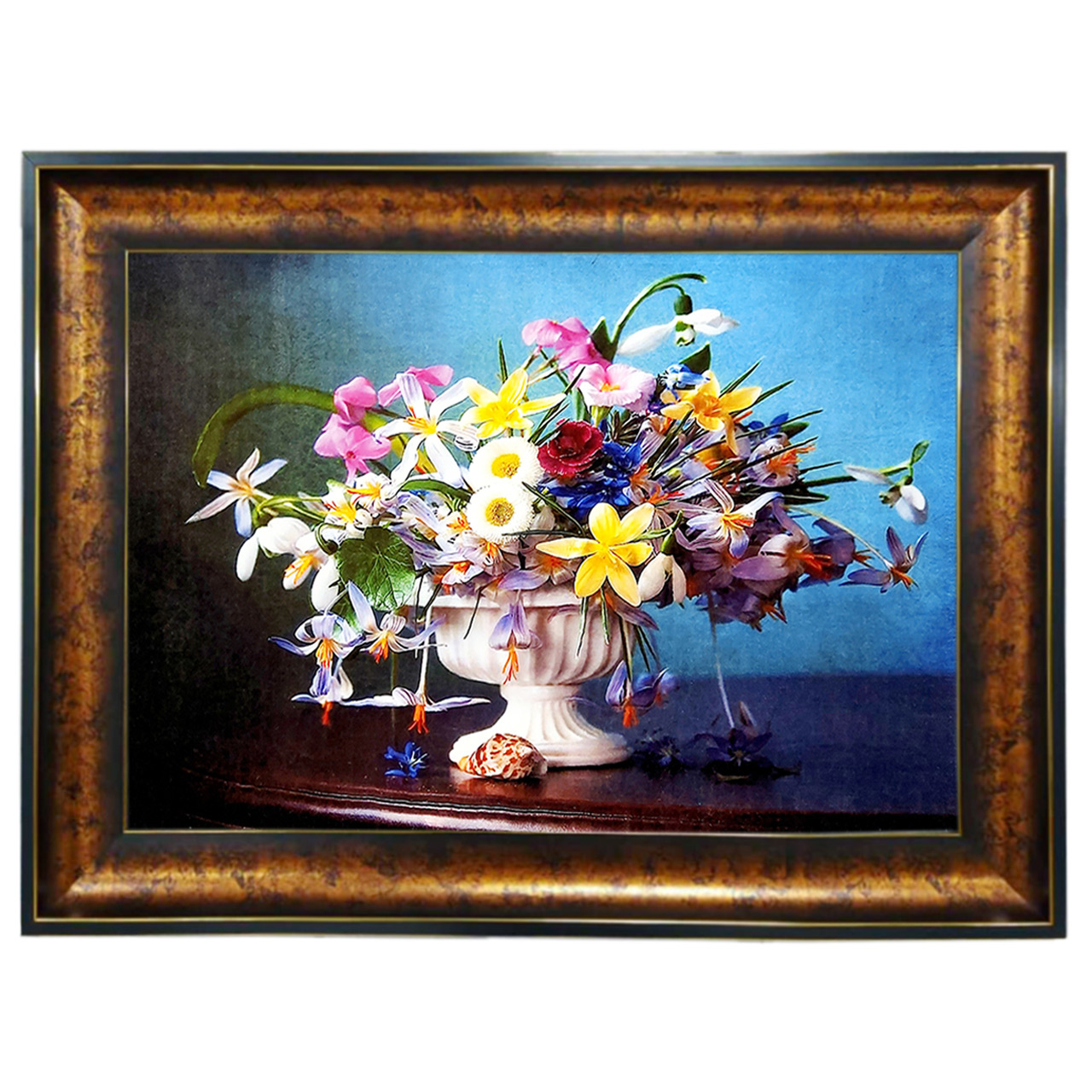 تابلو فرش چاپی طرح گل کد 12010 سایز 100×50 سانتی متری