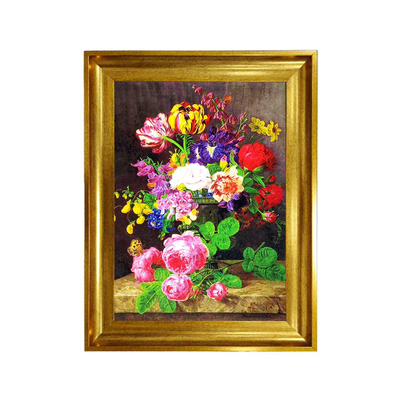 تابلو فرش چاپی طرح گل کد 12323 سایز 50×50 سانتی متری