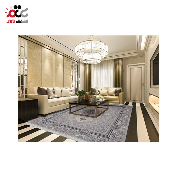 فرش ماشینی مدل دنیز نقره ای
