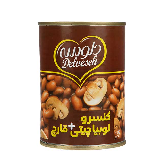 کنسرو لوبیا چیتی با قارچ دلوسه 400 گرمی