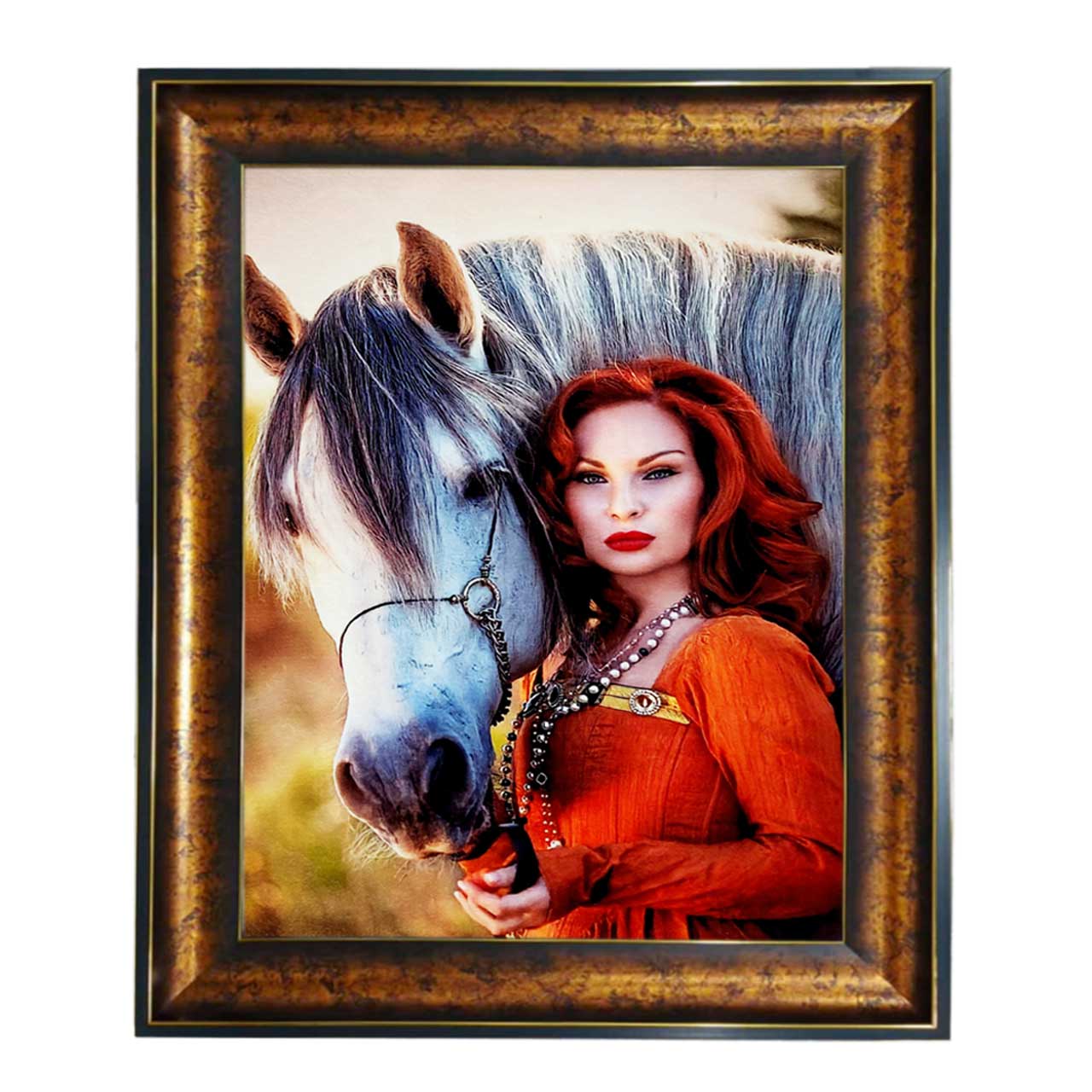 تابلو فرش چاپی طرح اسب کد 13005 سایز 100×50 سانتی متری