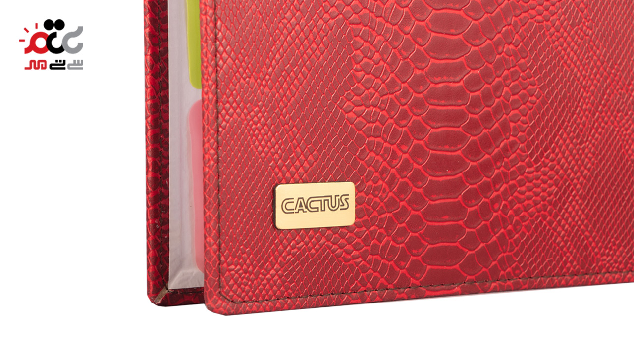 کلاسور قفل پلاستیک چرمی کاکتوس 100 برگ