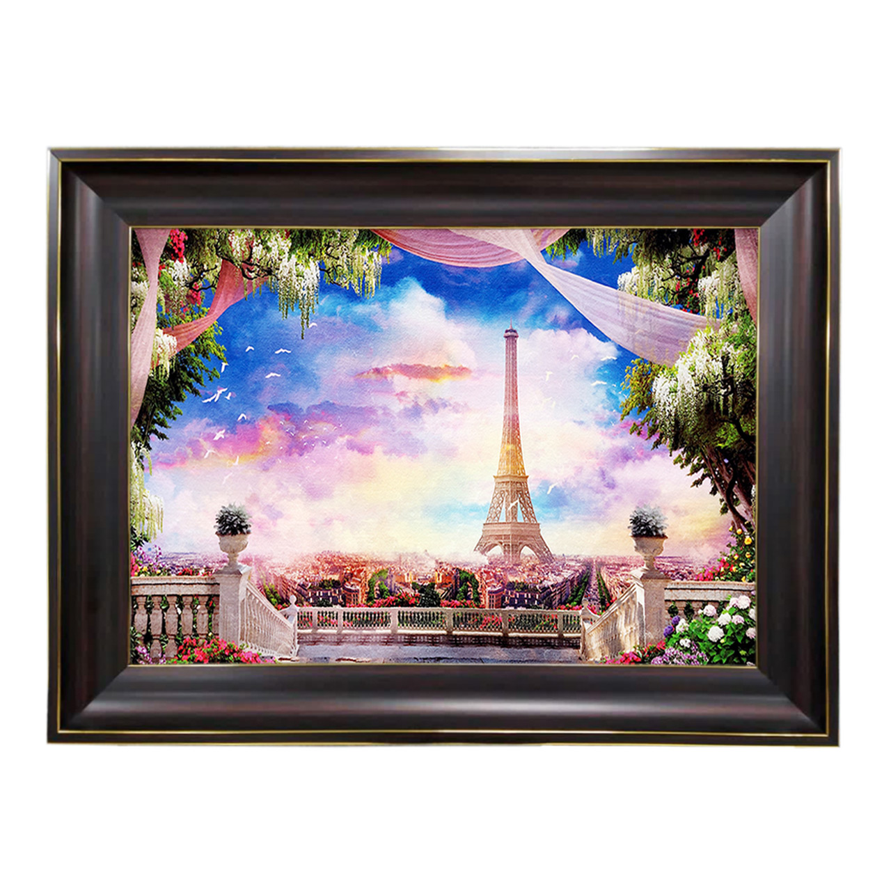 تابلو فرش چاپی طرح برج ایفل کد 10273 سایز 60×40 سانتی متری