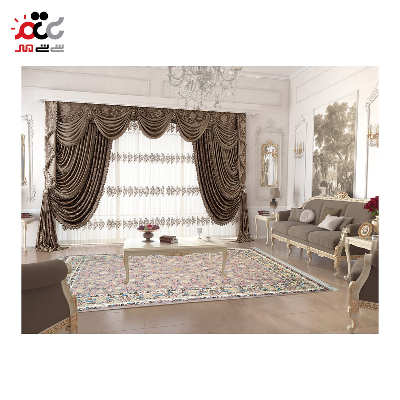 طراحی زیبای نقش گل در فرش 