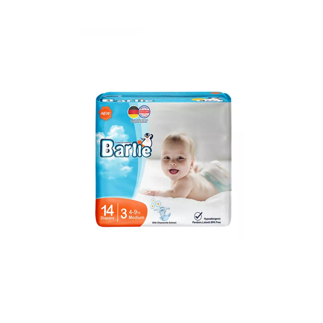 پوشک بچه سایز 3 متوسط بارلی 14 عددی