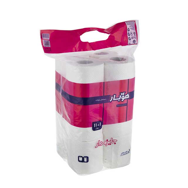 دستمال توالت هوبار بسته 12 عددی