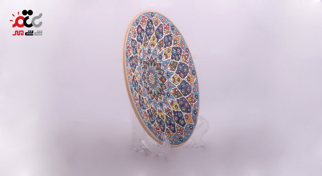 بشقاب سفالی میناکاری سایز 25 کد 8577