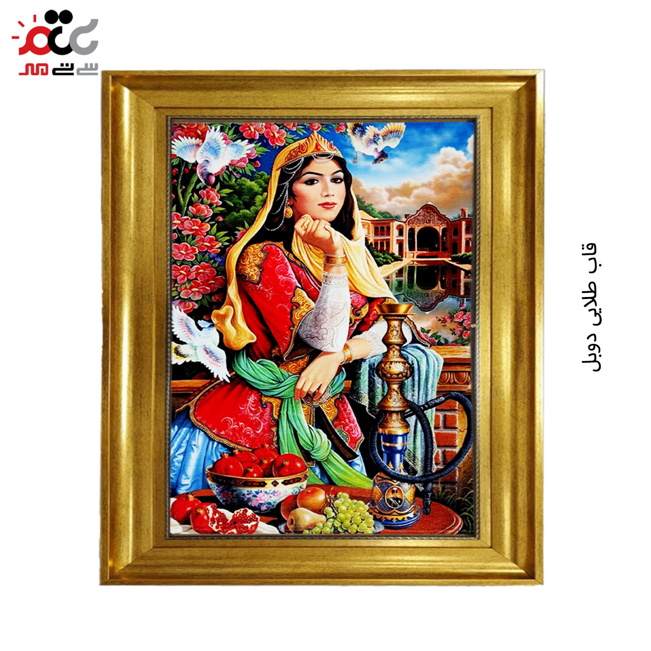 تابلو فرش چاپی طرح بانو کد 13010 سایز 100×50 سانتی متری