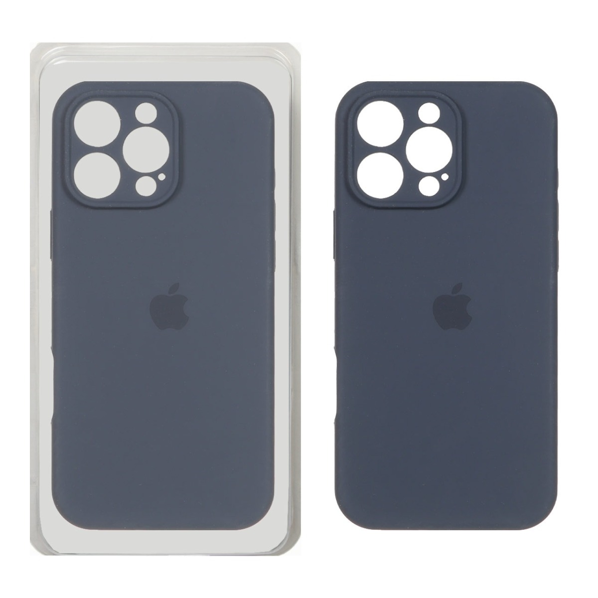 قاب سیلیکونی پاک کنی محافظ لنزدار اورجینال Apple iPhone 16 Pro Max - سرمه ای تیره (پک اصلی)