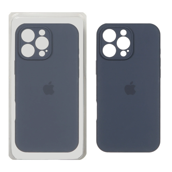 قاب سیلیکونی پاک کنی محافظ لنزدار اورجینال Apple iPhone 16 Pro Max - سرمه ای تیره (پک اصلی)