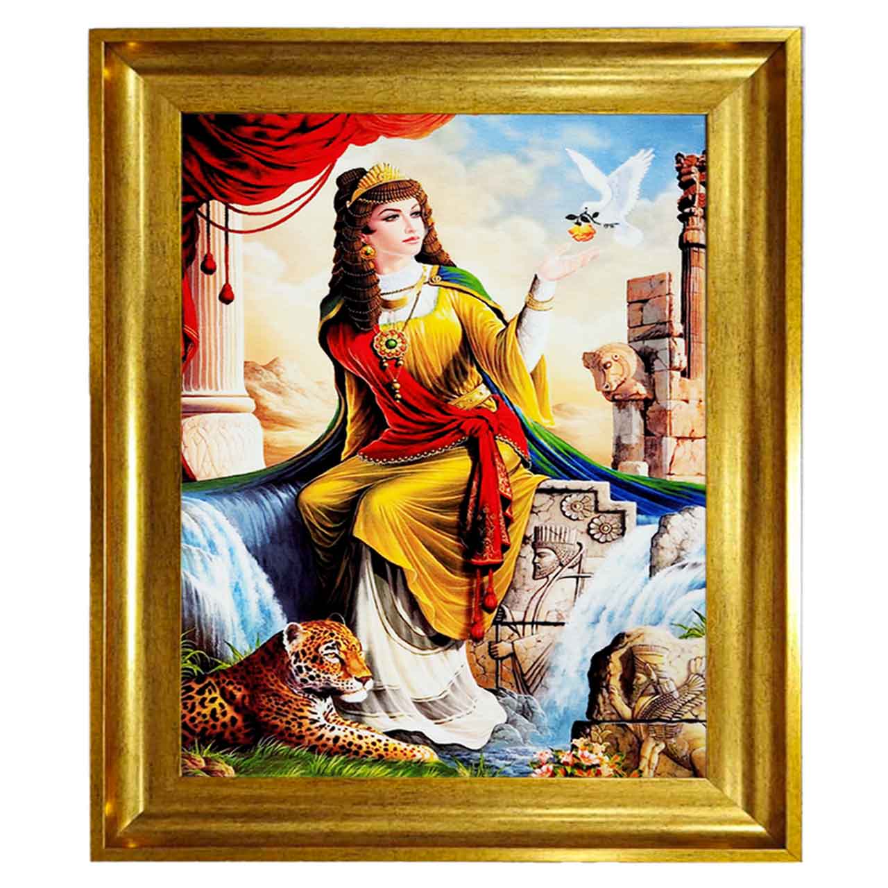 تابلو فرش چاپی طرح هخامنش کد 13001 سایز 100×70 سانتی متری