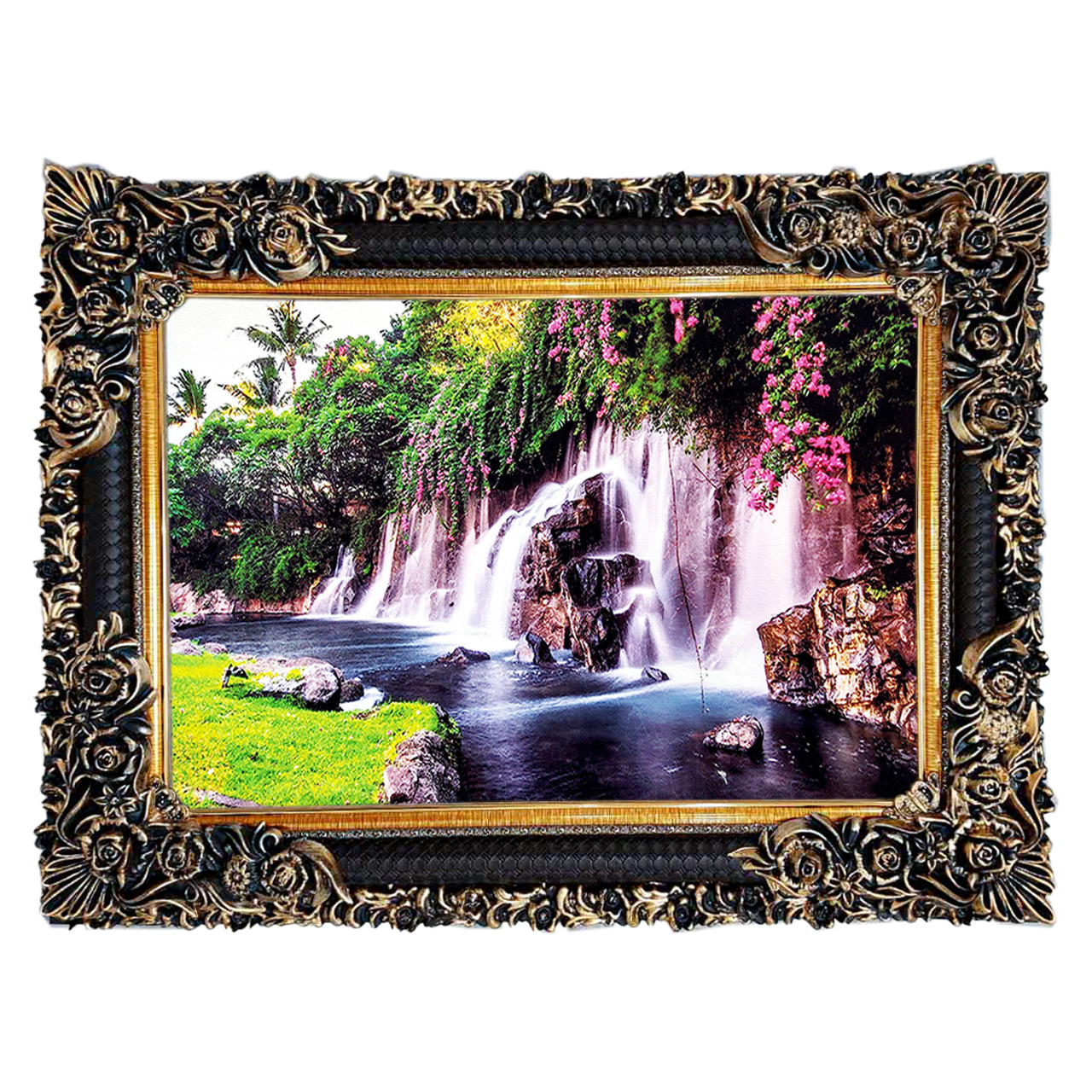 تابلو فرش چاپی طرح آبشار کد 10228 سایز 70×50 سانتی متری