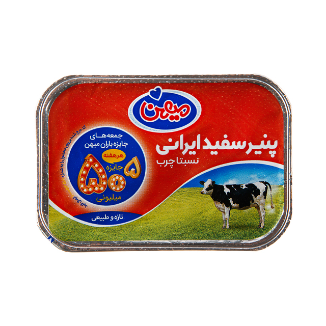 پنیر سفید نسبتاً چرب غنی شده با ویتامین D3 میهن 400 گرمی