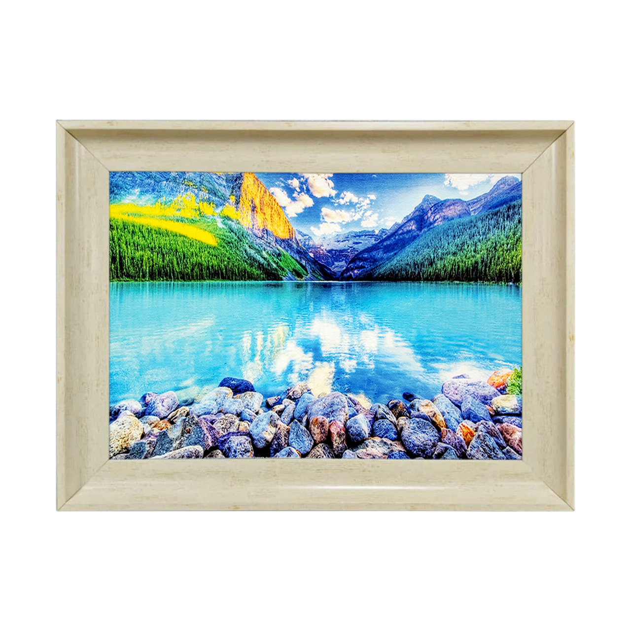 تابلو فرش چاپی طرح دریاچه کد 10217 سایز 50×35 سانتی متری