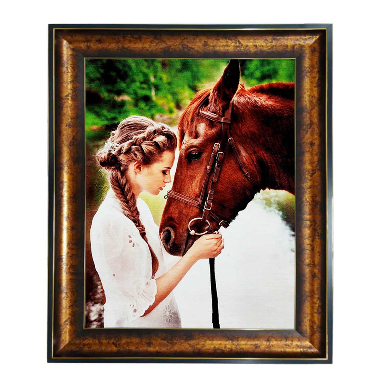 تابلو فرش چاپی طرح اسب کد 13020 سایز 100×50 سانتی متری