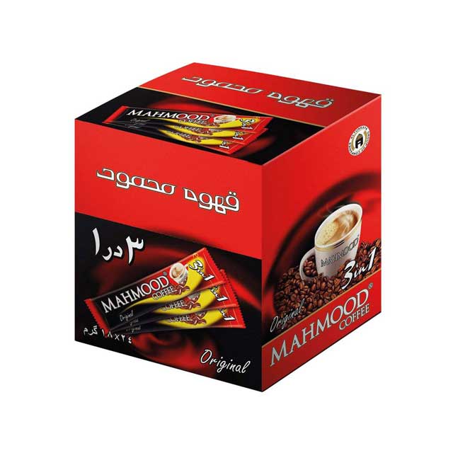 پودر مخلوط قهوه فوری سه در یک محمود بسته 24 عددی