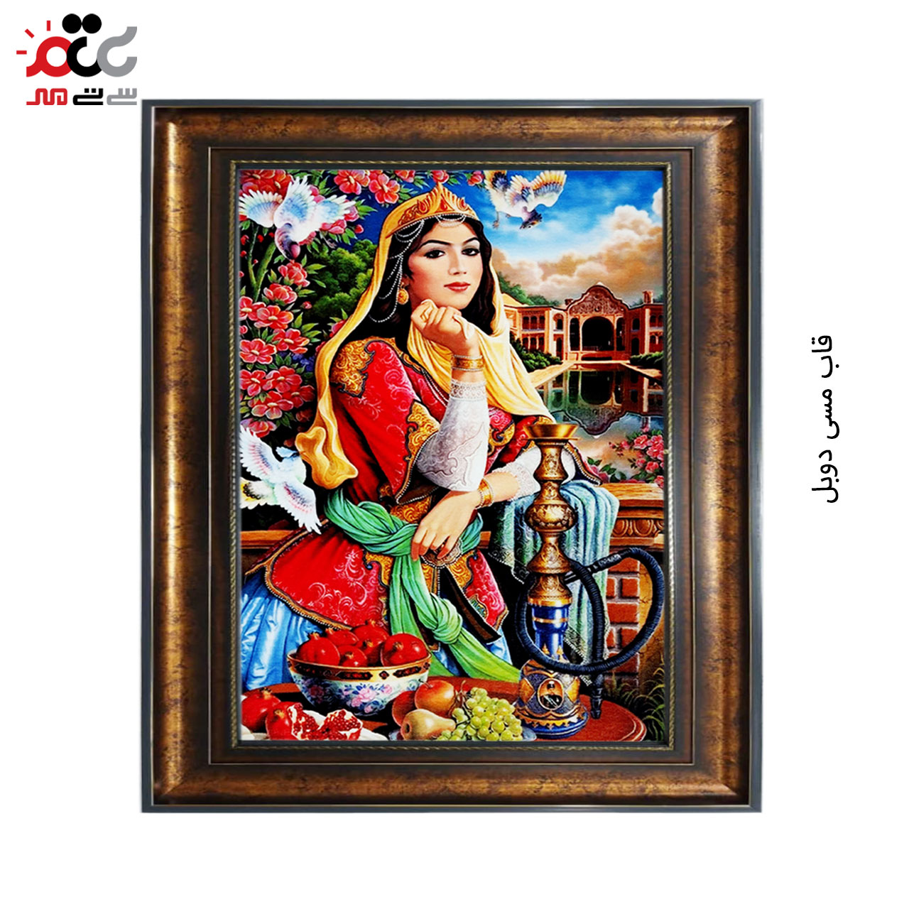 تابلو فرش چاپی طرح بانو کد 13010 سایز 50×50 سانتی متری