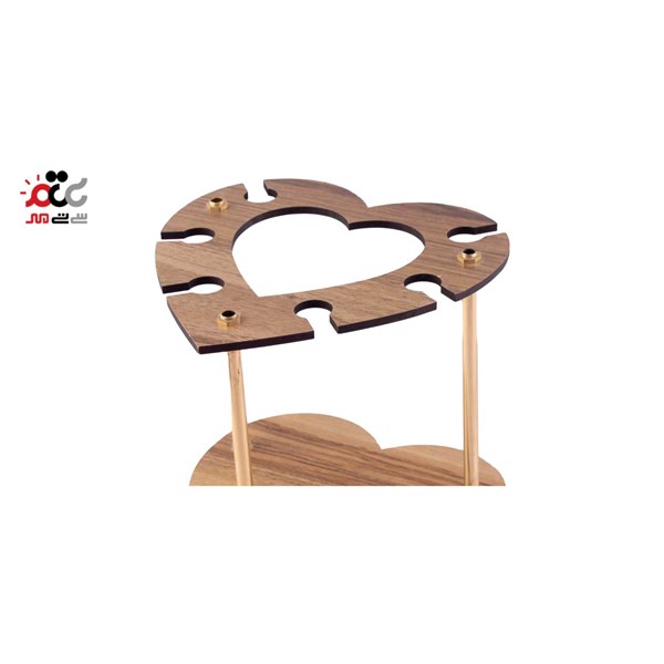 بار گیلاسه چوبی طرح قلب کد 1742