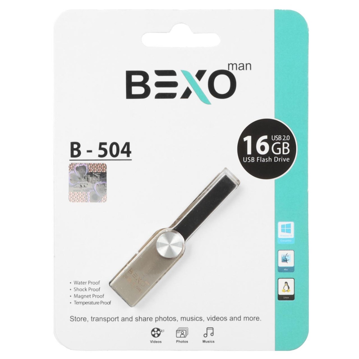 BEXO B-504 USB2.0 Flash Memory - 16GB (گارانتی داده پردازی آواتک) مشکی