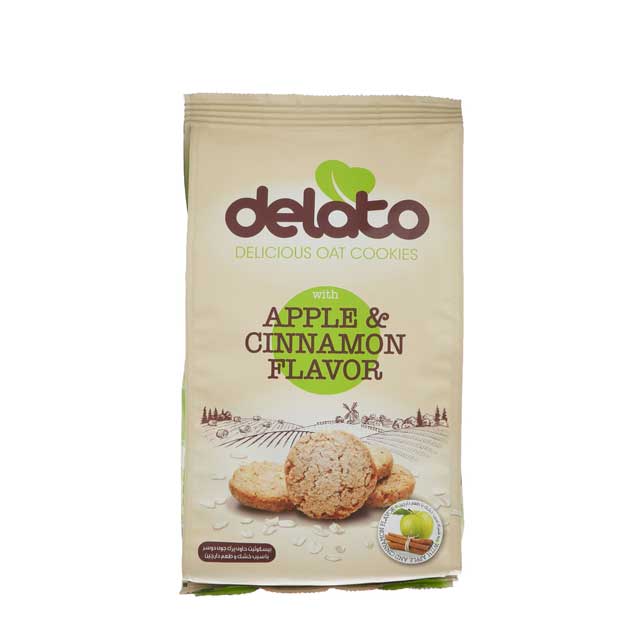 بیسکویت حاوی جودوسر با سیب و طعم دارچین دلاتو 150 گرمی