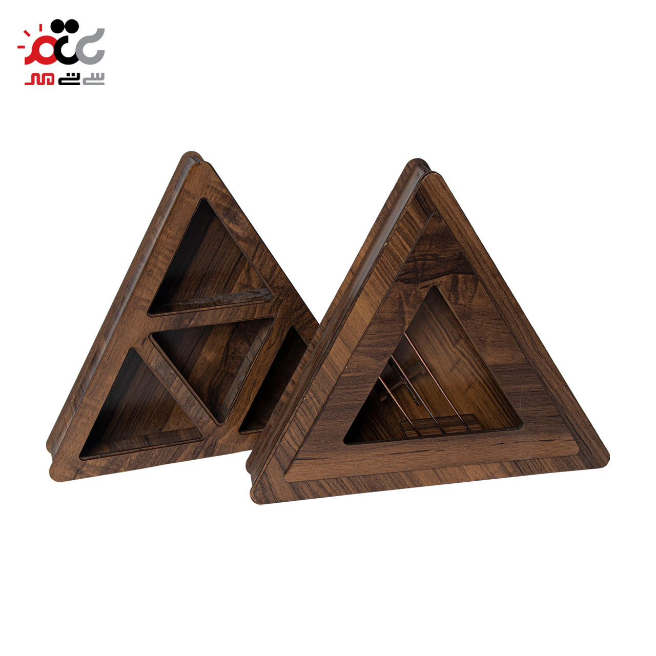 باکس چای چوبی مدل وارمر دار طرح مثلث بسته 2 عددی