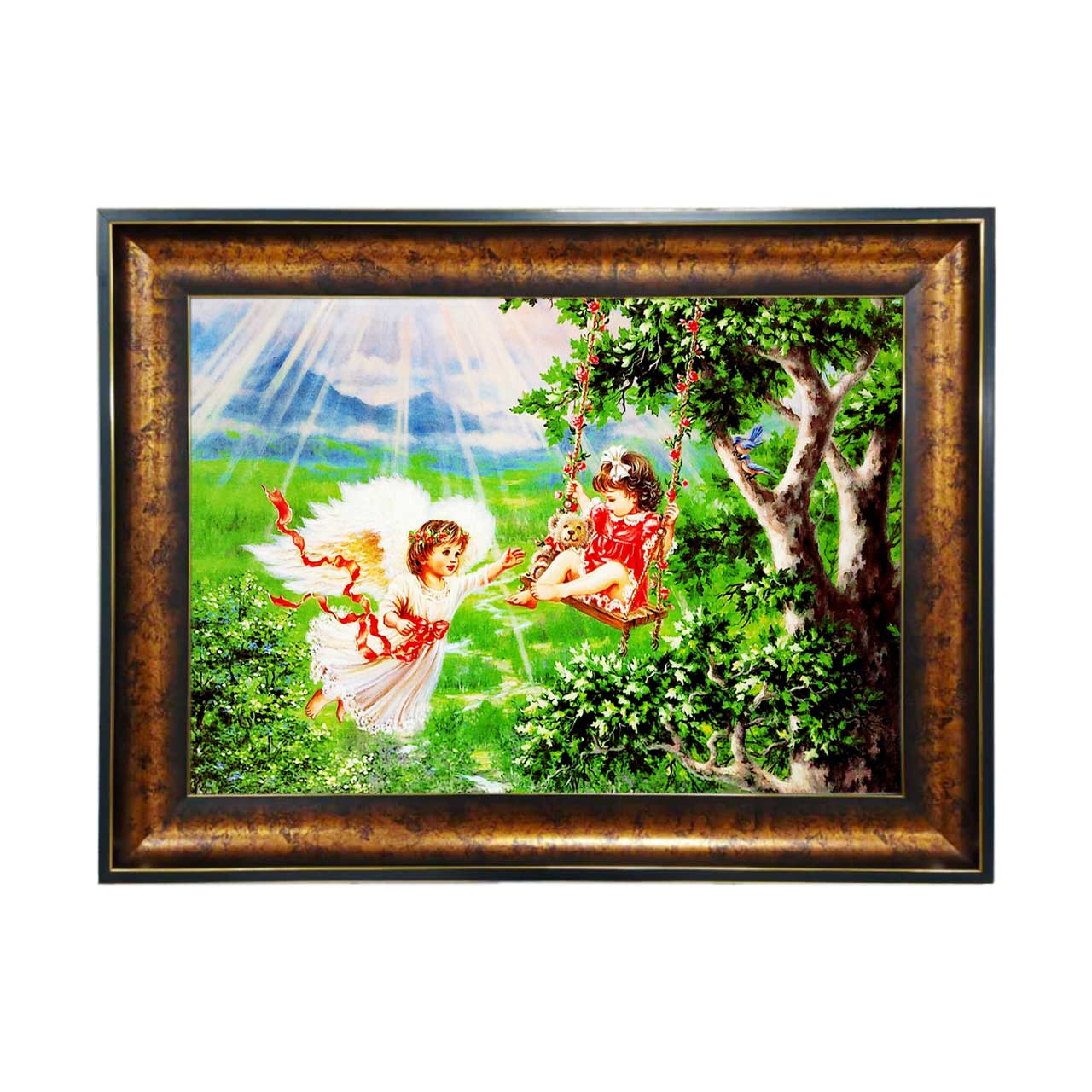 تابلو فرش چاپی طرح بهشت کد 13322 سایز 50×35 سانتی متری