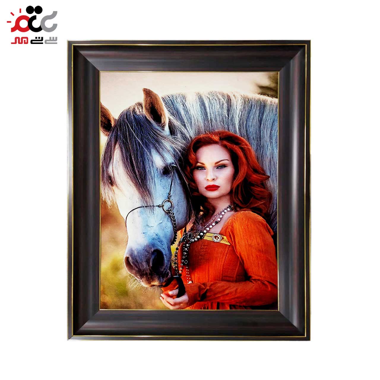 تابلو فرش چاپی طرح اسب کد 13005 سایز 100×70 سانتی متری