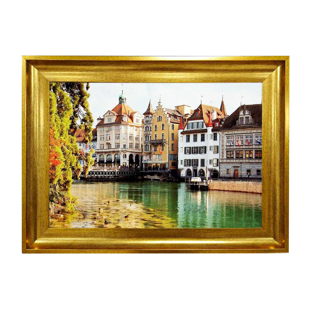 تابلو فرش چاپی طرح دریاچه کد 10043 سایز 50×50 سانتی متری