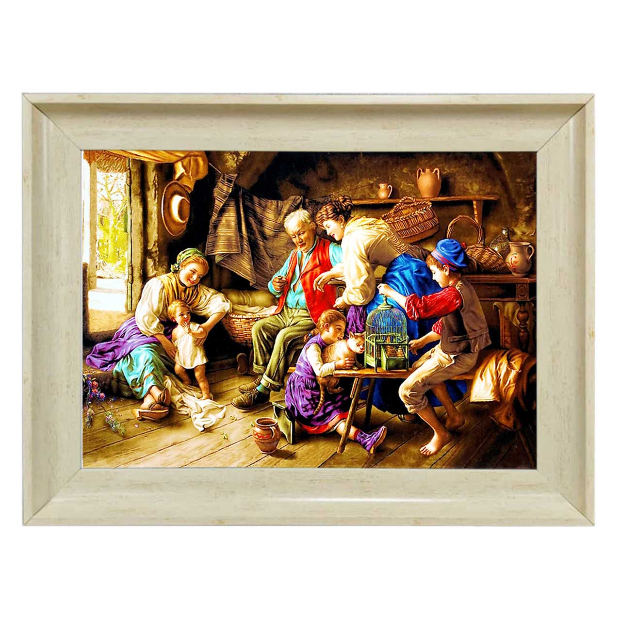 تابلو فرش چاپی طرح پدربزرگ کد 11004 سایز 70×50 سانتی متری