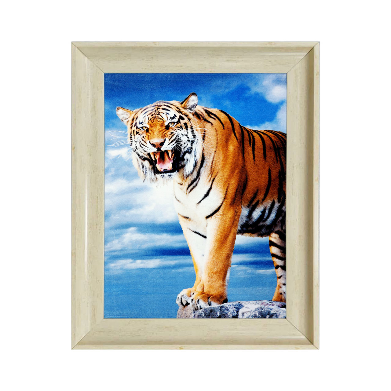 تابلو فرش چاپی طرح ببر کد 14302 سایز 60×40 سانتی متری