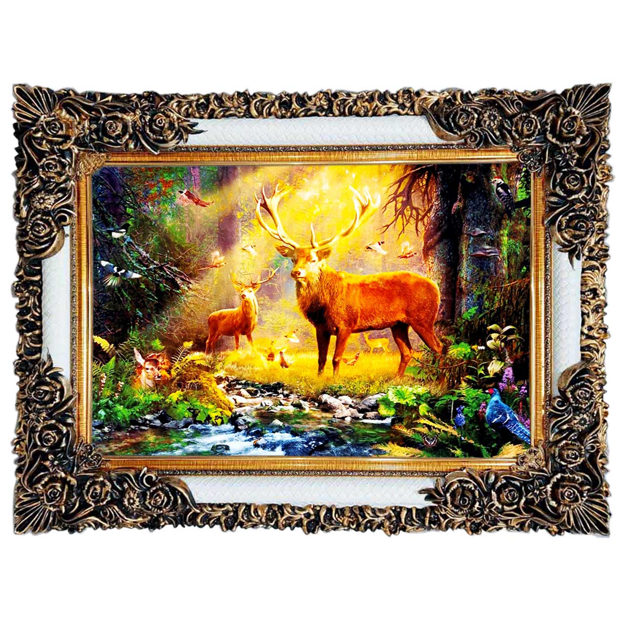 تابلو فرش چاپی طرح جنگل کد 14061 سایز 100×50 سانتی متری