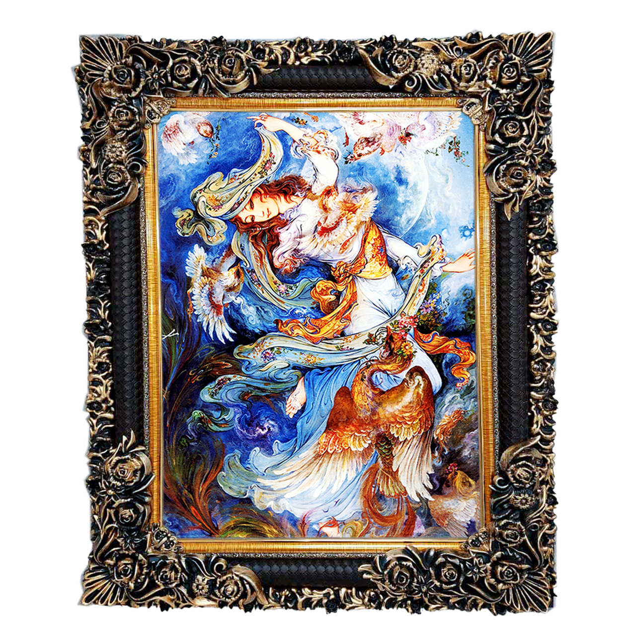 تابلو فرش چاپی طرح مینیاتوری کد 16009 سایز 50×100 سانتی متری