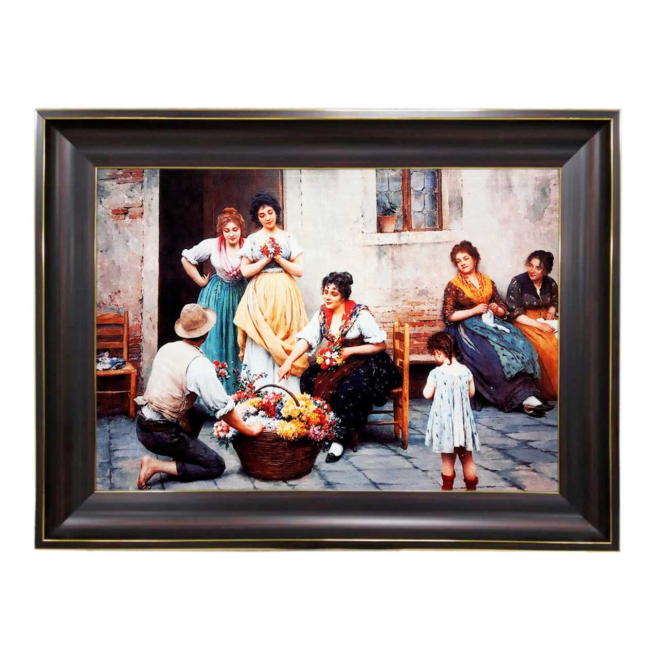 تابلو فرش چاپی طرح دهکده کد 11010 سایز 60×40 سانتی متری