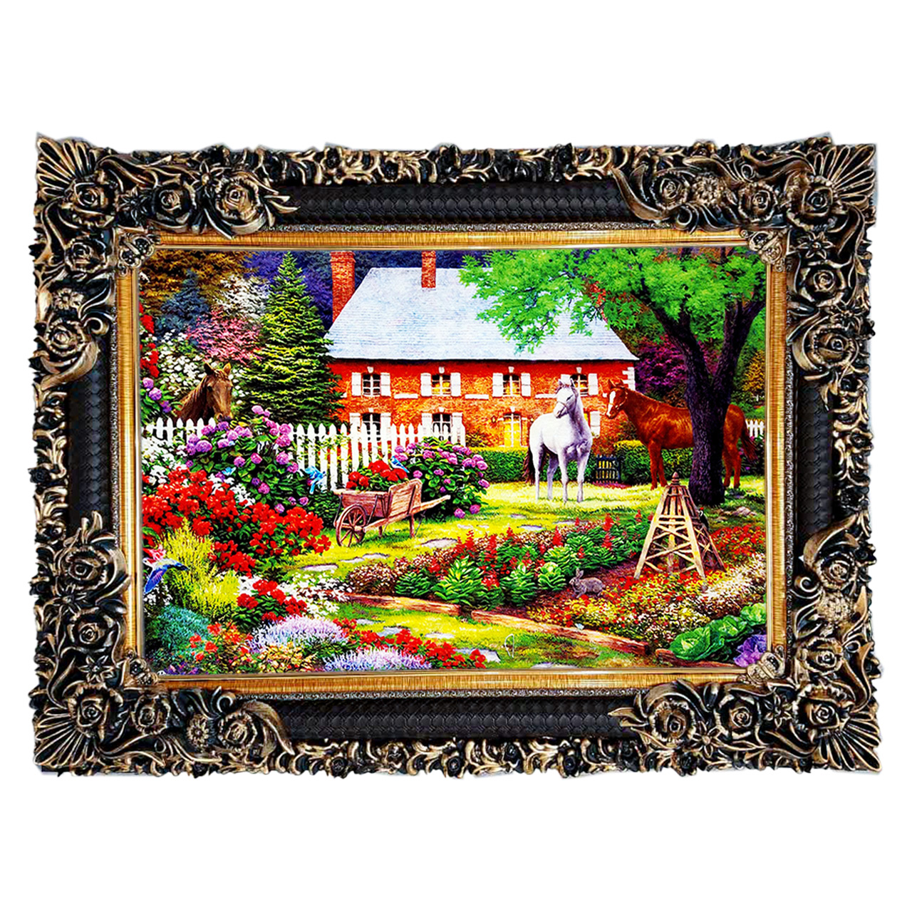 تابلو فرش چاپی طرح منظره کد 10117 سایز 70×50 سانتی متری