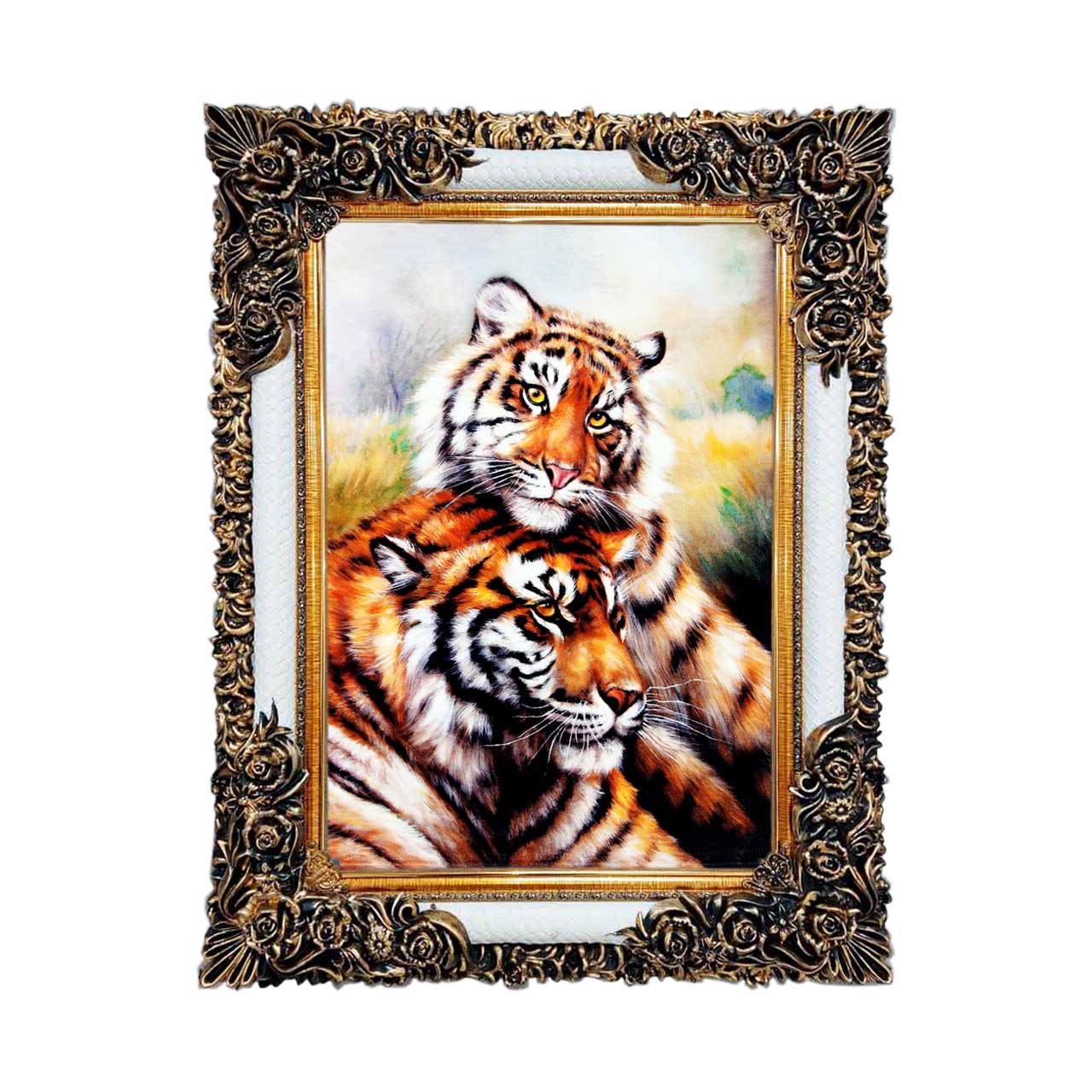 تابلو فرش چاپی طرح ببر کد 14313 سایز 50×50 سانتی متری