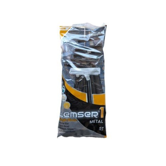 خودتراش تک لبه پوسته مشکی متال لمسر بسته 5 عددی