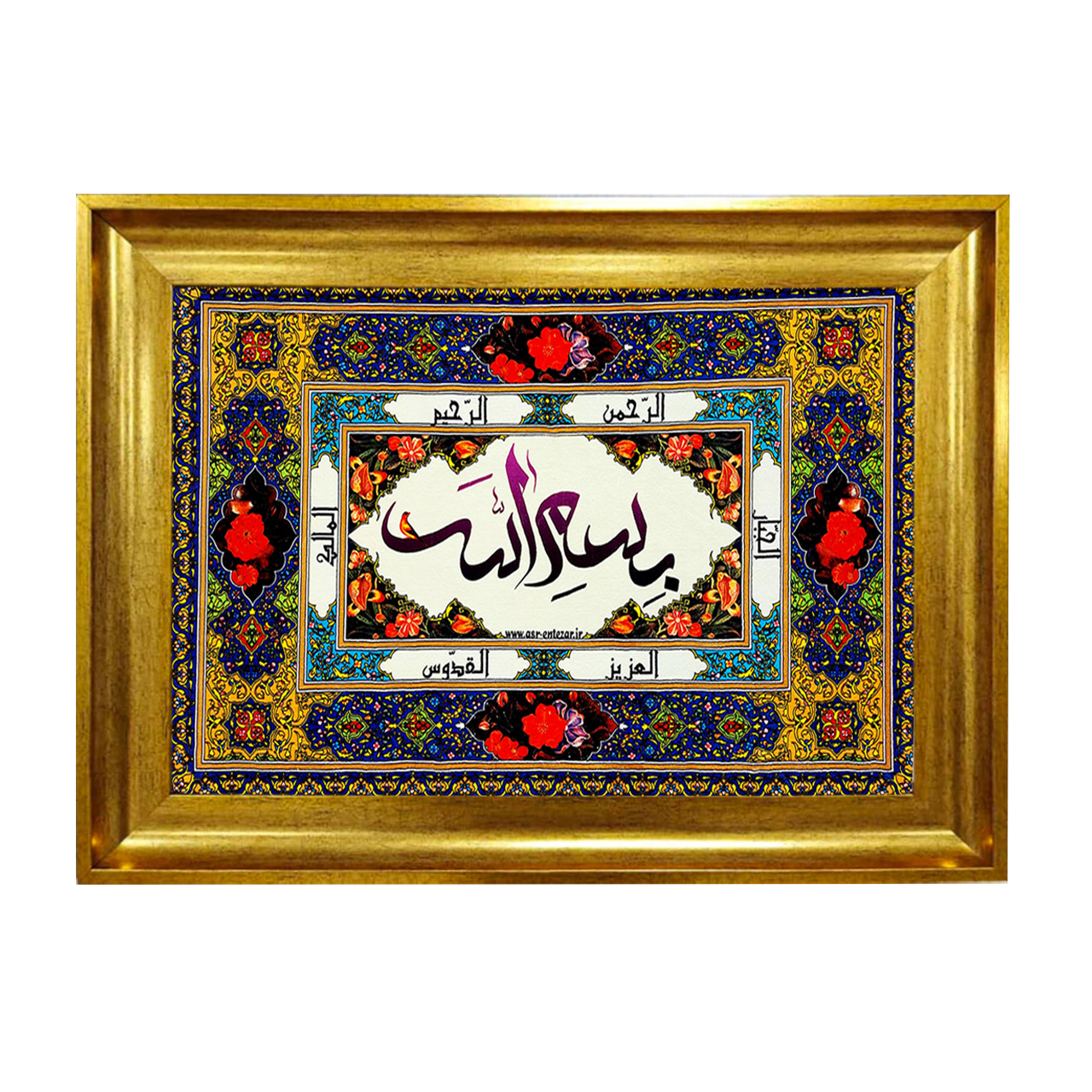 تابلو فرش چاپی طرح بسم الله کد 15027 سایز 50×50 سانتی متری