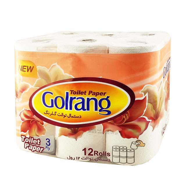 دستمال توالت گلرنگ 12 رولی