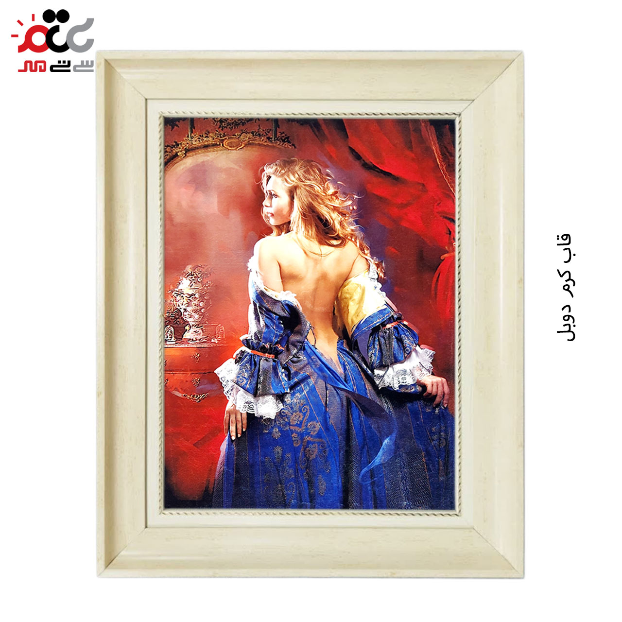 تابلو فرش چاپی طرح بانو کد 13018 سایز 100×50 سانتی متری