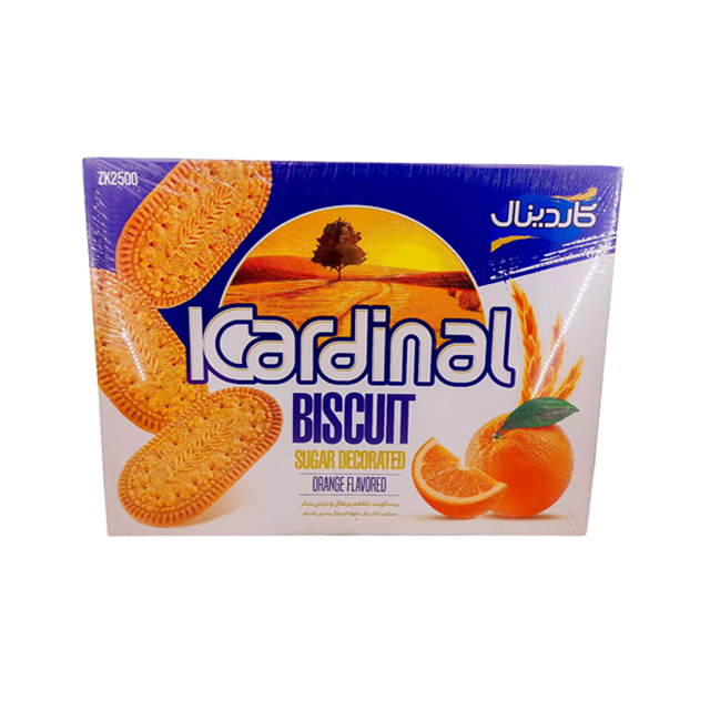 بیسکویت با طعم پرتقال و تزیین شکر کاردینال 2500 گرمی