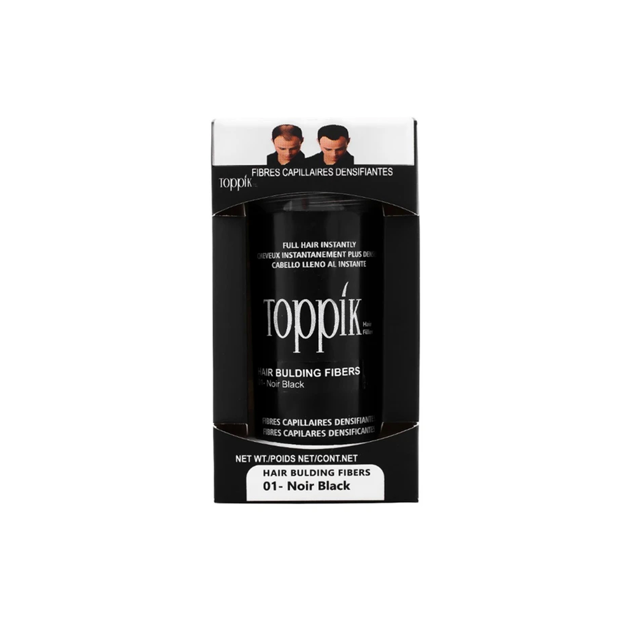 پودر پرپشت کننده مو تاپیک کد 01 رنگ مشکی تیره 50 گرمی