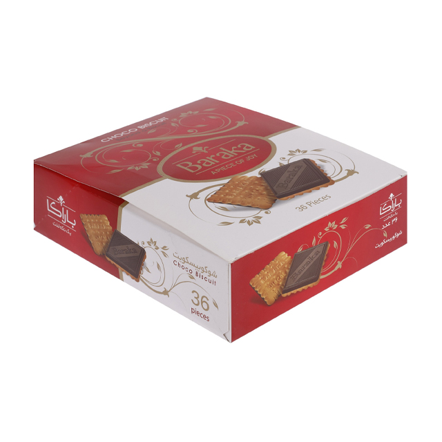 بیسکویت با روکش شکلاتی باراکا بسته 36 عددی