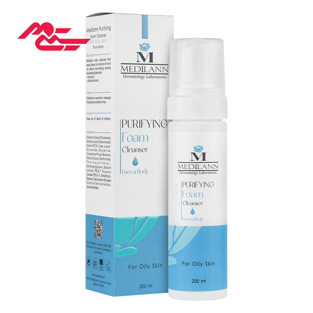 فوم شستشوی صورت و بدن پوست چرب و مختلط مدیلن
